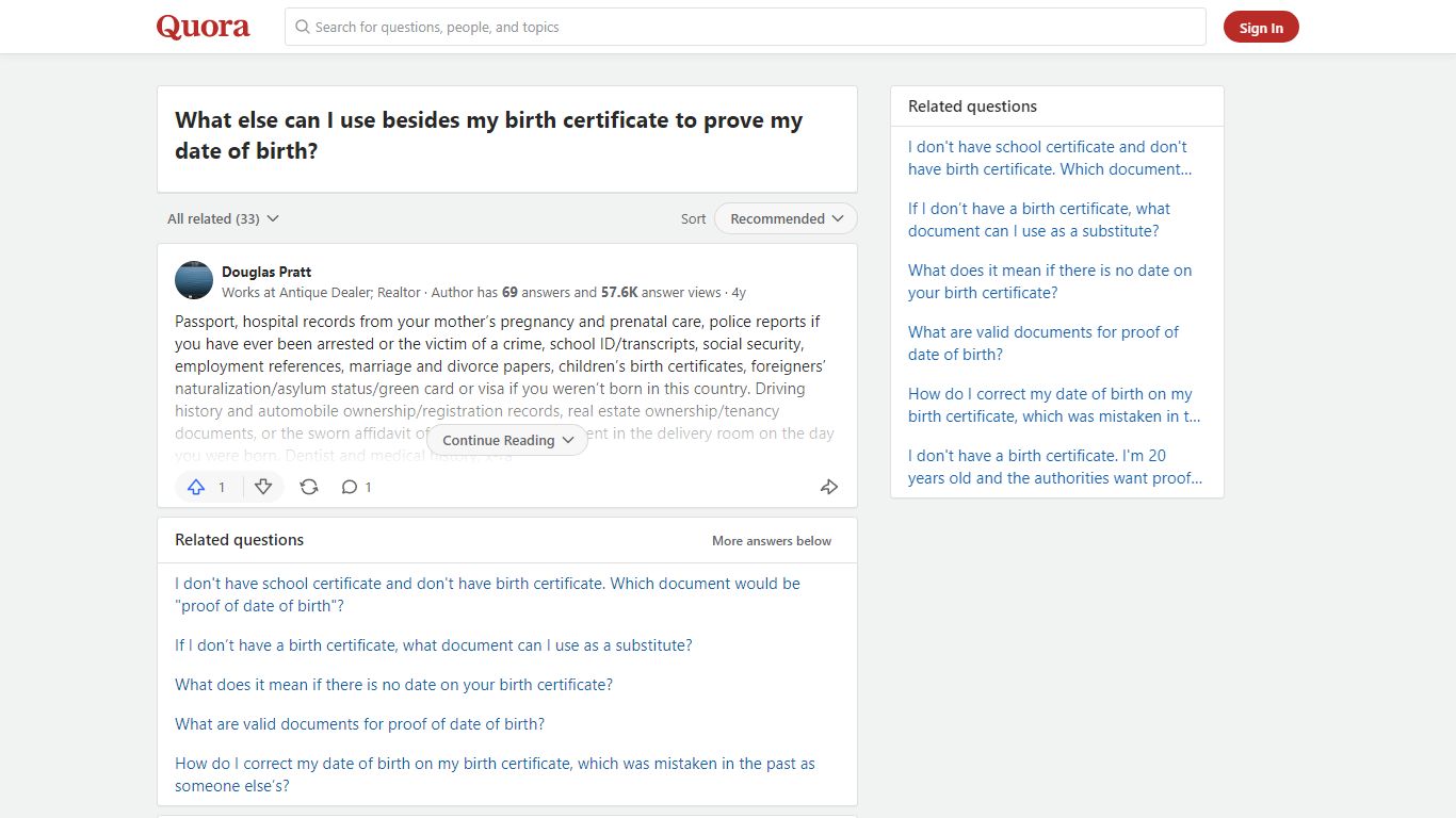 What else can I use besides my birth certificate to prove my ... - Quora